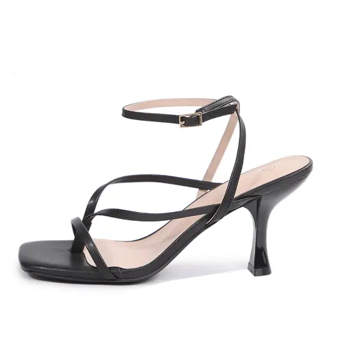 Mysoft Women's Strappy Square Toe Kitten Heel Sandals - Summer Comfort Thong Lace-Up Slingback Dress Shoes, Low Heel Footwear for Party, MothersDay Essentials, Easy All Day Summervibes, Strappy Kitten Heels, Low Heel, Easy All Day,sohochic