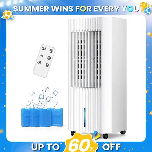 【Back To School】Antarctic Star Evaporative Air Cooler – Portable Swamp Cooler, 1.5Gal Tank (15H Cooling), 140° Oscillation, 3 Modes & 3 Speeds, Remote & Timer, Compact Stand Fan for Bedroom Indoor Use