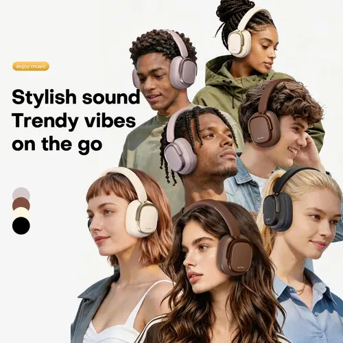 【ANC】Over-ear noise-canceling headphones Bluetooth-compatible Headset For Sports,Gaming tiktokshopbacktoschool