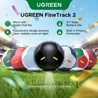 UGREEN FineTrack2 Air Wireless Tag - Soccer-Shaped Smart GPS Tracker (iOS Only), Find My Compatible, 7-Year Lifespan Bluetooth Low Energy GPS Trackers for Keys, Bags, Waterproof Sports Tracking Device