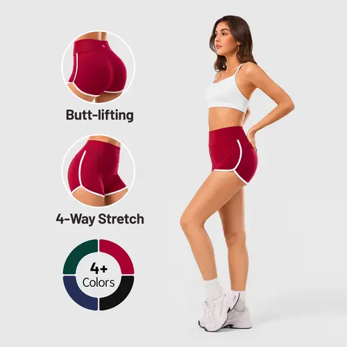Inno Mint Women's High-Waisted BBL Effect Booty Lifting Shorts - 4-Way Stretchy Nylon Spandex, Stretch Waist, Figure-Flattering for Gym Workouts, Yoga, Driving/OOTD Active Wear
