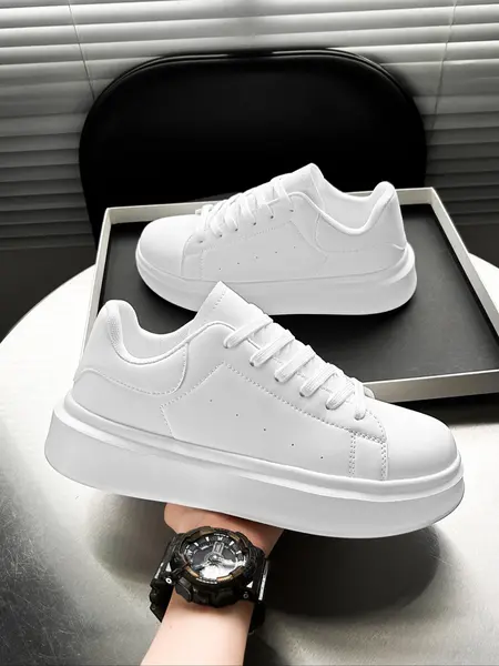 Men's Fashion Colorblock Casual Shoes, Lightweight Sporty Sneakers, Trendy Walking Sneaker, Outdoor Low Top Shoes, Thick Sole Athletic Board Shoes, Thick Soled Sneakers, Stylish Sneakers