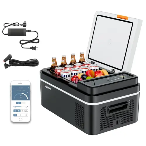VEVOR Car Refrigerator, DC 12/24V AC100-240V Compressor Electric Cooler, -4°F to 68°F Car Fridge with APP Control, 21 QT Cars Freezer for RVs, Campsites, Boats, Camping, Fishing, 60W Portable Freezer,summerwins,home essentials#BacktoSchool,sohochic
