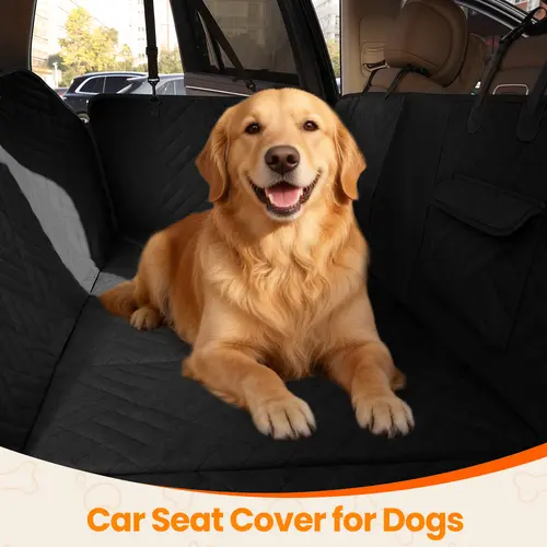 【SohoChic】 Cozila Waterproof Dog Car Back Seat Cover with Hard Bottom, Anti-Slip Fabric, Breathable Mesh Windows, Zipper, Easy to Clean, Fits Most Vehicles for Pet Lovers, Breathable Seat Covers, Car Seat Cover
