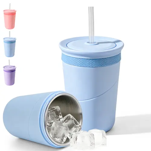 SUSTEAS Chill Cup Vacuum Insulated Drinkware - 330ml Single Double-Wall Stainless Steel Portable Tumbler, Universal Fit 0-500ml, 100% Food-Grade Safe, BPA-Free, Fast Cooling, Cold Retention, Compact for Cans/Bottles, Work & Study, Any Season