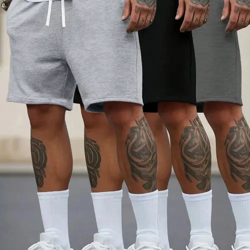3PCS men's shorts, suitable for spring and summer wear.Solid color casual shorts, light and comfortable, withdrawstring belts for easy adjustment, suitable as couplegifts