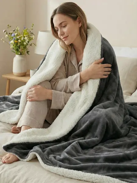 Utopia Bedding Sherpa Blanket – Ultra Soft Cozy Reversible Fleece Throw for Bed & Couch