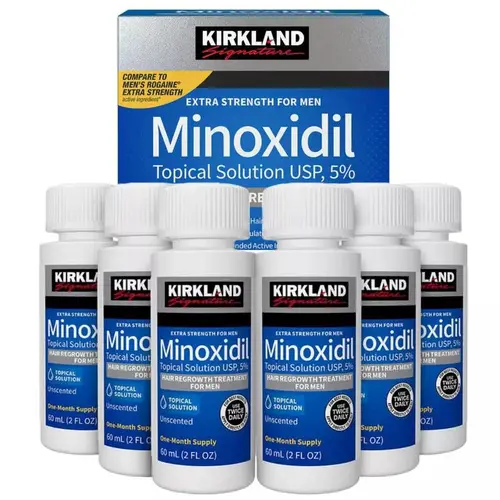 Kirkland 5% Minoxidil Topical Liquid Men's Hair Loss Solution - 6-Month Kit Hair Growth Product, Regrowth Aid with Precision Dropper Applicator for Daily Haircare