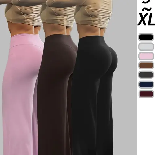 Women's High Waist Flare Ruched Leggings, Tummy Control Shaping Pants, Perfect for Gym and Daily Wear, Comfortable and Stylish