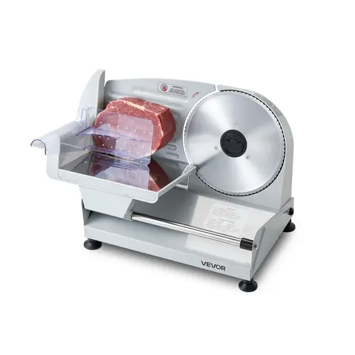 【Fallpicks】VEVOR Electric Meat Slicer, 7.5" Stainless Steel SUS420 Blade, 0-0.6" Adjustable Thickness for 0.6" Thick Cuts, 200W Accurate Home Food-Slicer with Hands Stay Away Design for Home Users, UL Approved