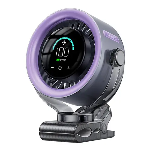 4000mAh Rechargeable Portable Clip on Fan-100-Speed Touch Control, LED Display, 360° Rotate Quiet Turbo Desk Fan, Small Battery Operated USB Fan for Stroller Bed Travel Camping Golf Gym summerwins