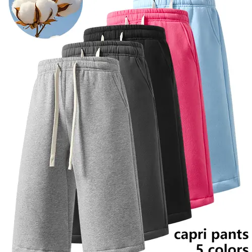 Men's summer solid color casual sports shorts with drawstring and side pockets - soft, breathable, skin friendly and comfortable, ideal for daily outdoor activities
