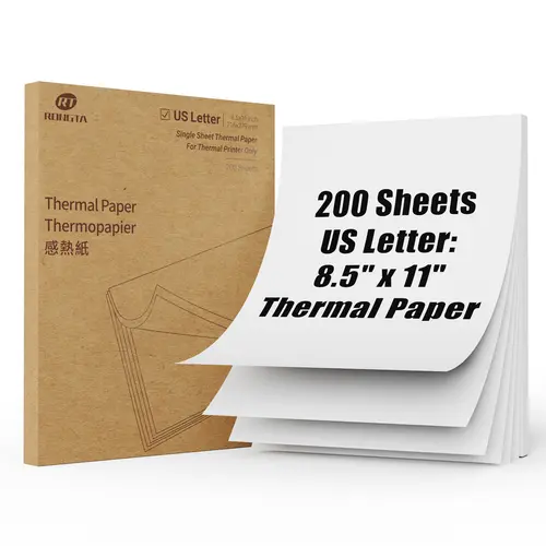 200 sheets thermal printing paper – US Letter 8.5×11 inches & A4, compatible with RONGTA-F81-F11 — legal size, BPA-free; stock up for the back-to-school season, college study supplies, back-to-school shopping