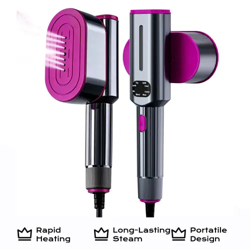 2-in-1 Handheld Clothes Iron Steamer - Corded Handheld Ironing Machine, 1200W Quick Power Fast-Heating Compact Foldable, Large Tank, Flat & Vertical Ironing, fabric mode, Multi-Angle Wrinkle Removal Tool for Home Use