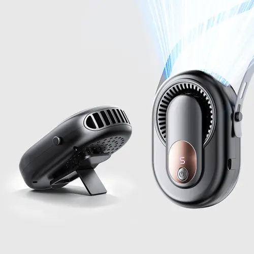 HOOYS Portable Leafless Fan, 5 Speed Mini Waist Fan, USB Rechargeable, Quiet Cooling for Travel, Outdoor & Commute, Phone Cooler Wearable Fan