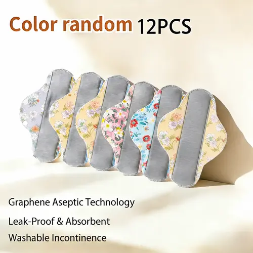 6/12PCS Reusable Graphene Incontinence Pad – Bladder Leak-Proof, Breathable, Antibacterial, Eco-Friendly Absorbent Pad for Women, Elderly Women, Postpartum Moms (Not Recommended for Menstrual Use),sohochic
