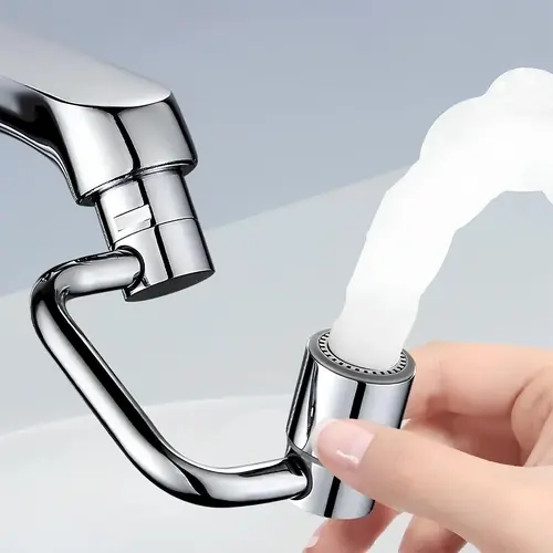 PUKEGM 1080° Swivel Brass Faucet Extender with Robotic Arm, Universal Fit Aerator Extension, 2-Mode Splash Filter for Kitchen & Bathroom Sink Fixtures