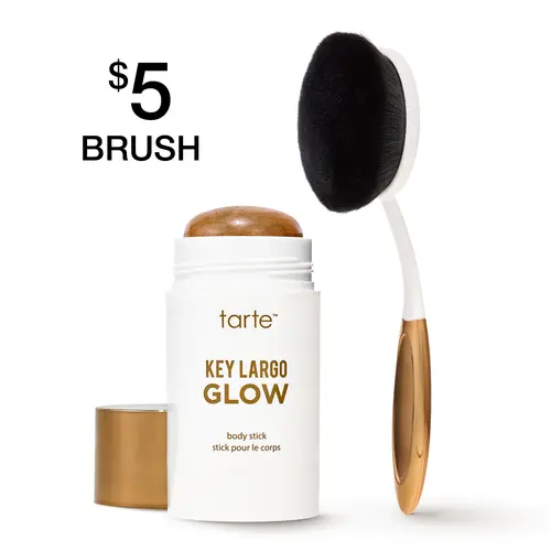 tarte Key Largo GLOW bronzing body stick & brush -  - sunkissed glow body makeup & smoothing body brush
