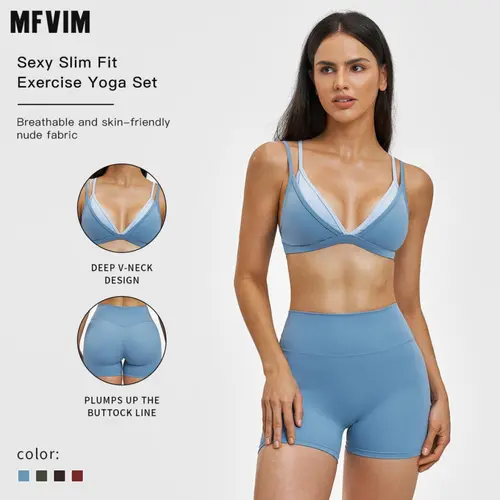 MFVIM women’s faux two piece sports set featuring a bra top and high waisted shorts—a casual, breathable, comfortable, seamless two piece suitable for yoga, the gym, and running; women’s all season activewear.,back to school,back to school haul,sohochic