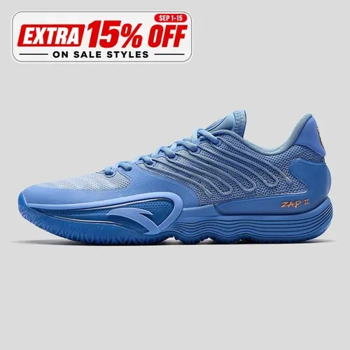 ANTA MEN ZAP 2 Basketball Shoes Cushioning Responsive Anti-Slip Blue Sports Shoes Indoor Court Outdoor Court Team Practice Game Day Hoop Shoes Fall Training