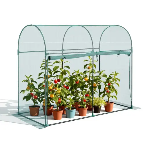 VEVOR Portable Greenhouse Crop Cage, Large Size 5.9x2.98x4.9ft Outdoor Steel Tall Frame Plant Tent with Zippered Door, Sunlight-Penetrate Netting, Wind-Resistant, Animal-Proof, Easy-To-Install Raised Bed Cover for Garden Patio#SohoChic