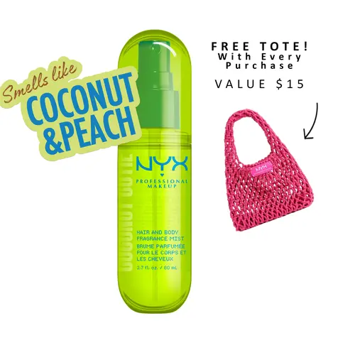 [NEW] Coconut Cutie Fat Oil Hair & Body Fragrance Mist, Lightweight & Non-Sticky, 4 scents, Vegan, NYX Posfessional Makeup