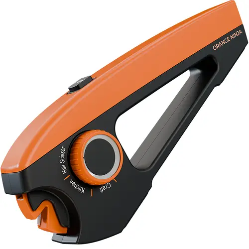 Orange Ninja Scissor Sharpener - 4-in-1 Tungsten Professional Scissor sharpner Tool for Multi-Angle Sharpening of Kitchen, Craft Blades for Everyday Use