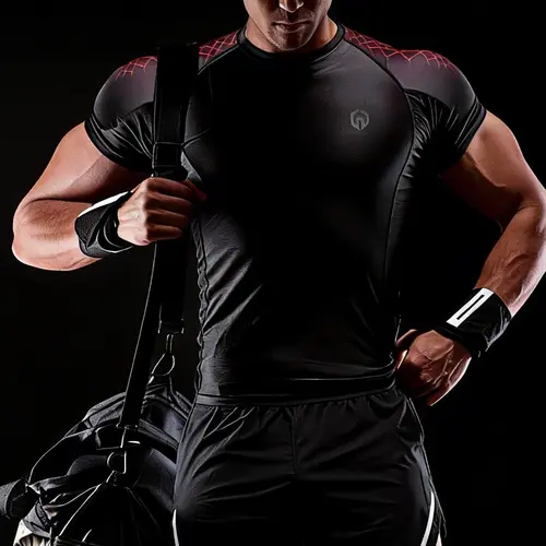 Neleus Men's Color-Changing Compression Gym Shirt - High Stretch Activewear with Quick-Dry, Snug Support, Cooling Vents, All Seasons Fitted Design for Gym Workouts, Running (Fit Inspo Sports Top)