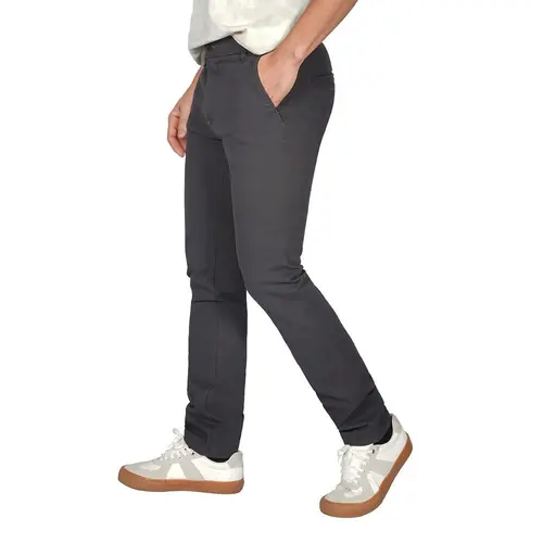 Men's Slim Tapered Skinny Fit Khaki Chino Pants with Pockets Versatile Casual Pants Spandex Menswear