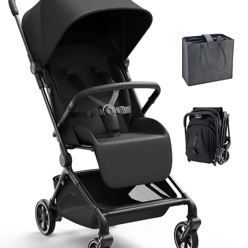 Momcozy TuckGo Lightweight Travel Stroller, One Click Fold for Toddlers 6M-3Y, 33L Bottom Storage, Compact Easier Air Travel, Travel Bag Included, 3-Position Recline, UPF 50+ Canopy, 5-Point Harness