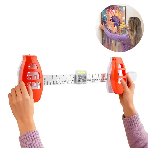 Picture-Hanging Kit with Built-In Level and Ruler, Essential Hand Measuring Tool for Precise Hanging of Artwork on Walls, Includes Essential Tools to Eliminate No Guesswork,toolupgrade