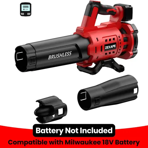 Handheld Cordless Leaf Blower for Milwaukee 18V Battery - No Battery Included, 480 CFM Brushless Electric Blower, 6 Variable Speeds Up to 130MPH, Digital Display Control, Handheld Grip for Lawn Care,sohochic