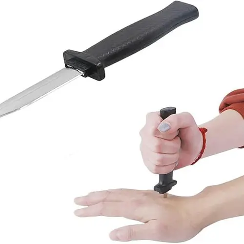 2 PCS Retractable Knife – Disappearing Dagger Joke Trick, Halloween Props Toy, Fake Plastic Blade Magic Toy, Christmas Gifts