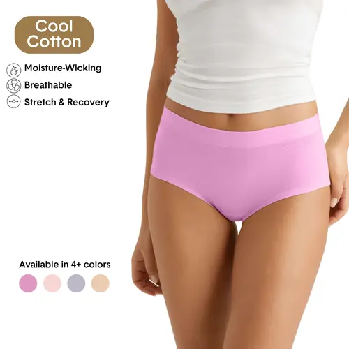 Tommy John Women’s Cool Cotton High Rise Brief with Lace Waist Option | Breathable Moisture-Wicking Underwear, Full Coverage, No Ride-Up Fit
