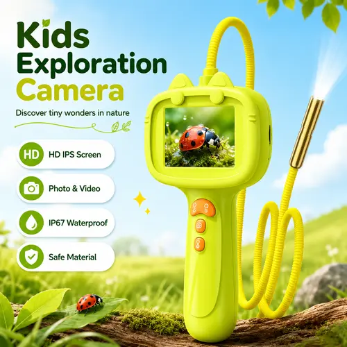 Learning Resources STEM Explorers Flexible Inspection Snake Camera,Educational Learning Toys for Kids, Outdoor Nature Camping Exploration Gadgets, Waterproof LED Probe Travel Toys, Classroom Activity Gifts for Ages 3-8 Boys & Girls