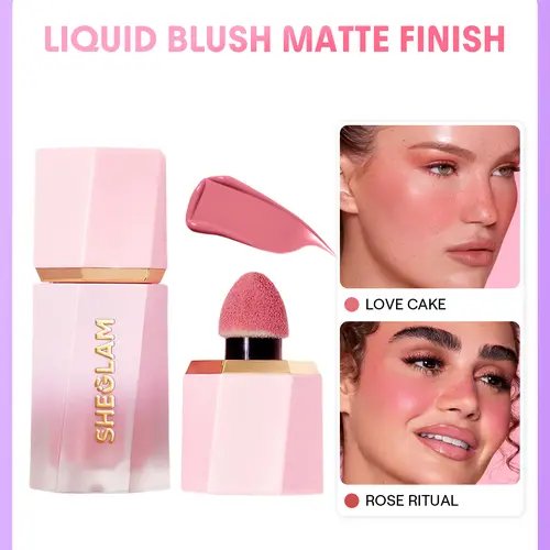 SHEGLAM Color Bloom Liquid Blush, Lightweight Dewy Finish Cheek Tint with Vitamin C & Sponge Tip Ease, Buildable Pigment, Long-Lasting Hydrating Smooth Blendable Glow Makeup Product