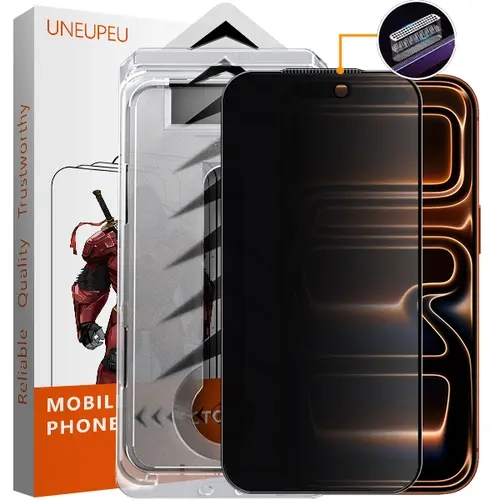 UNEUNPEU [3PCS] Matte Privacy Screen Protector  for iPhone: with Easy Installation Tool, Anti Spy Anti Glare Full Coverage Tempered Glass Film, Anti-Fingerprint, Case Friendly Smooth as Silk Protective Shockproof Cellphone, Accessories, Protectio