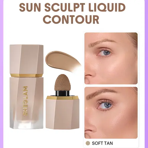 SHEGLAM Sun Sculpt Liquid Contour Cream Bronzer - Lightweight, Buildable, Blendable, Long-Lasting, Smooth Matte Finish for Natural Face Contouring, Face Contour