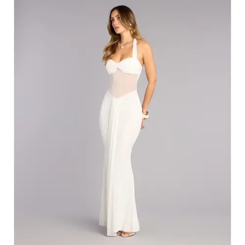 Tori Mesh Mermaid Formal Dress