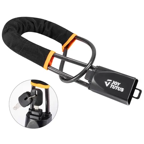 JOYTUTUS Universal Mechanical Wheel Steering Locks & Security - Durable Steel Long Cable Reach Device with 3 Wheel Lock Keys, Rust-Resist PVC - Vehicle Anti-Theft Accessory for Sedans, Trucks, SUVs,toolupgrade
