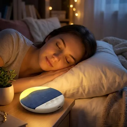 ZIZI SAUCE Ultra-Thin Bluetooth Pillow Speaker - Bluetooth 6.0 Wireless Portable Speaker with Sleep-Ready LED Light, Air Conduction Audio, Soft Immersive Sound, USB Type-C, Bedtime Music Playback, Android & iOS Compatible, Cells, Box