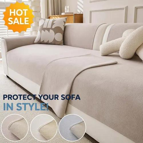Solid color minimalist Sofa Cover, Pet-Friendly Couch Protector, Machine Washable Furniture Seat Pad, Non-Slip Backing, Multi-Color Available, Soft Modern Sofa Cover for Sectional, Loveseat & 3-Seater Sofa, Washable Sofa Slipcover, Couch Covers