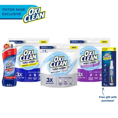 OxiClean Stock Up & Save: Triple Action Laundry Boosters + Stain Pre-Treater Gel Stick