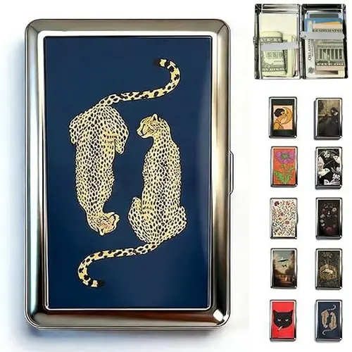 New Vintage Versatile Metal Case with Easy Snap, Vintage-Style Versatile Card & Cash Case, Elegant and Rebellious Card Box for Credit Cards Cash Id Business Cards
