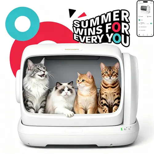 Meowant SC09 Automatic Litter Box - 106L Extra-Large Low-Entry Smart Litter Box with Safety Anti-Pinch Sensor, APP Control, Odor-Free Mat, Odor-Free Liner for Pet Lovers, Summer Use, Automatic Litterbox, Smart Litter Boxes,sohochic