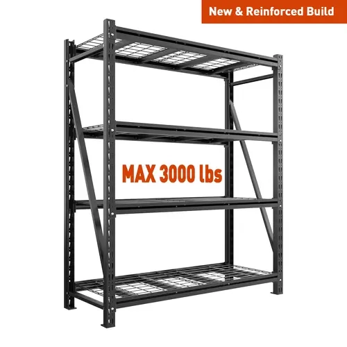 Raybee Heavy-Duty 60"/51.5" Wide Garage Shelving 3000LBS Upgraded Heavy-Duty Storage Shelves Adjustable Industrial Shelving Large Metal Utility Shelf for Garage Warehouse Basement Shop, 72" Tall , Black #TikTokShopBackToSchool