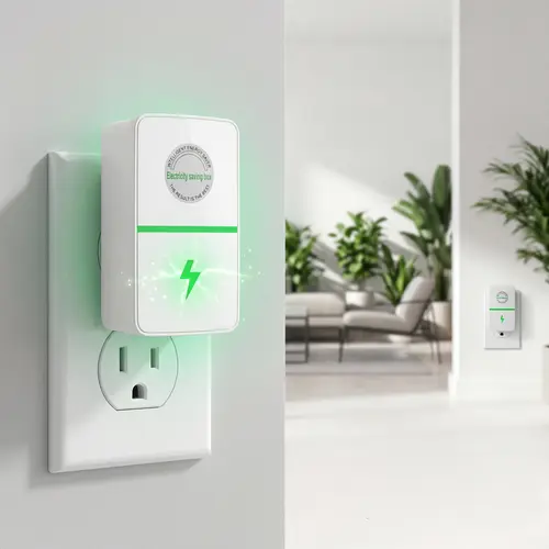 Plug-In Power Saver Box with US Plug - 2026 Updated Design, 90-250V AC Power Supply, Indoor Wall Socket Adapter