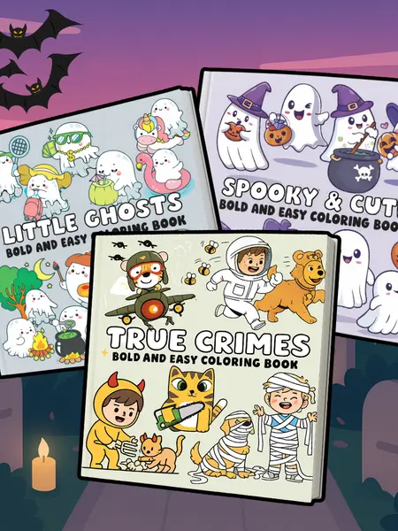 Halloween Themed Coloring Books - Bold, Easy-to-Use Art Supplies for Relaxing, Playful, Creative Activities with Ghosts Designs (Office Stationery for Computers & Office Equipment)