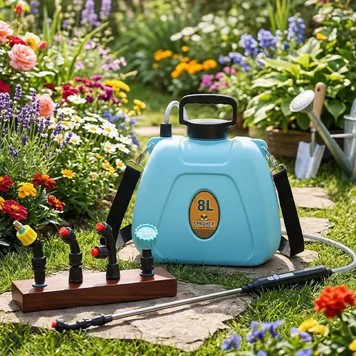 2 Gallon Battery Powered Garden Sprayer, Electric Rechargeable Sprayer with 2 Speeds, 4 Nozzles, Telescopic Wand, Battery Indicator, Shoulder Straps & Storage Bag, #sohochic
