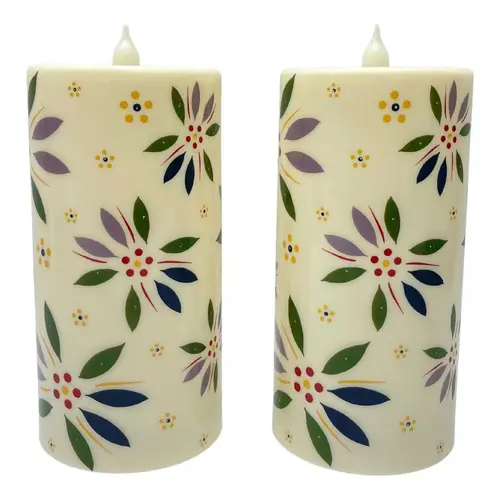 Temp-tations Set of (2) 8" Outdoor Fiberoptic Candles